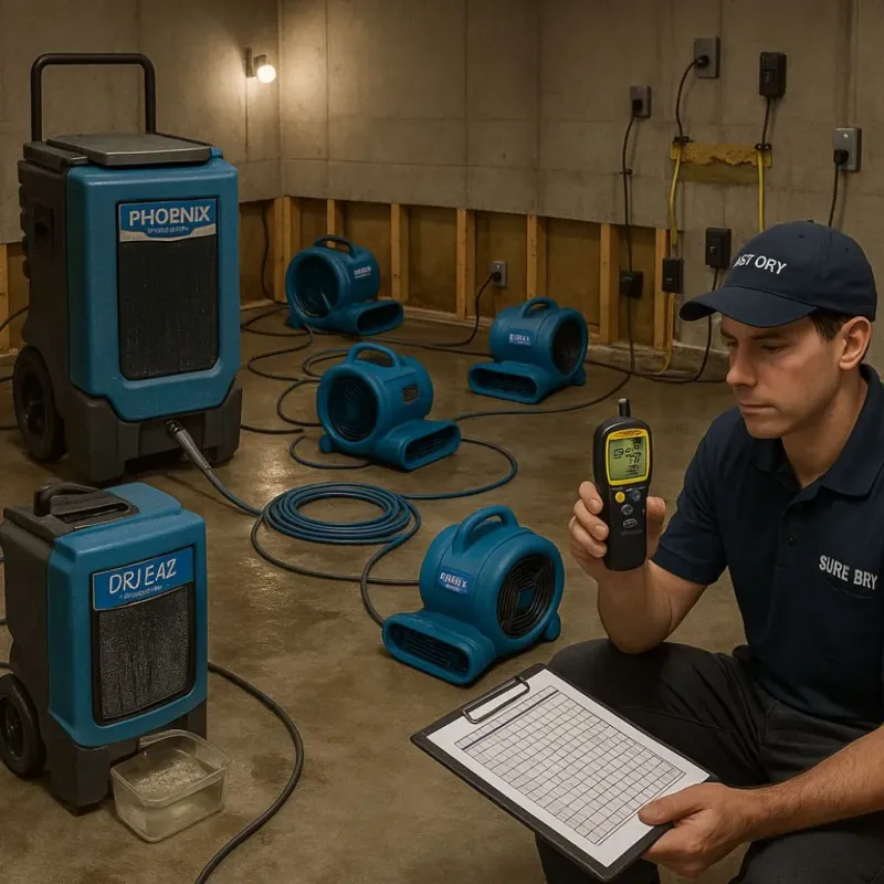 Structural Drying and Dehumidification process in Aloha, OR